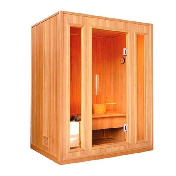 ALEKO Canadian Hemlock Indoor Wet Dry Sauna - 3-4.5 kW ETL Certified Heater - 2-4 Person SE2BEGA-AP / SE3KUPA-AP / SE3CSAN-AP
