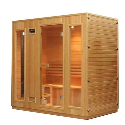 ALEKO Canadian Hemlock Indoor Wet Dry Sauna - 4.5 kW ETL Certified Heater - 4 to 5 Person STI6ESPOO-AP