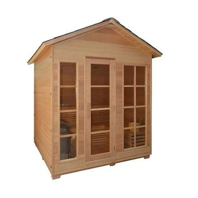 ALEKO CED6IMATRA 4 Person Canadian Red Cedar Wood Outdoor and Indoor Wet Dry Sauna with 4.5 kW ETL Electrical Heater CED6IMATRA-AP
