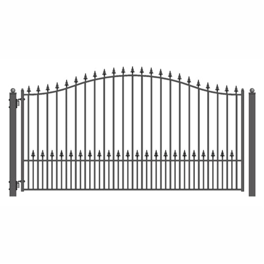 Aleko Solar Powered Steel Single Swing Driveway Gate MUNICH Style 12 x 6 Feet