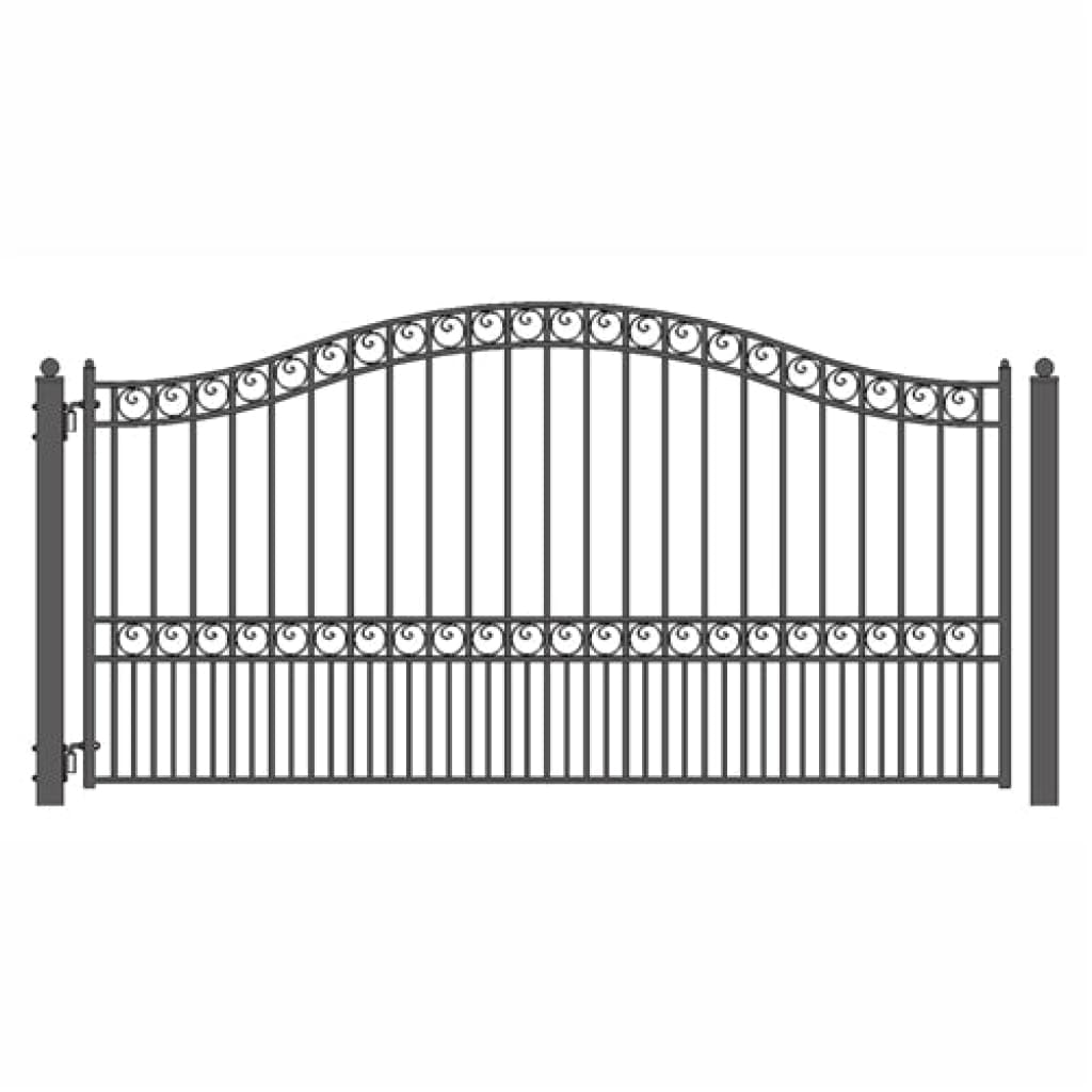 Aleko Solar Powered Steel Single Swing Driveway Gate PARIS Style 18 x 6 Feet