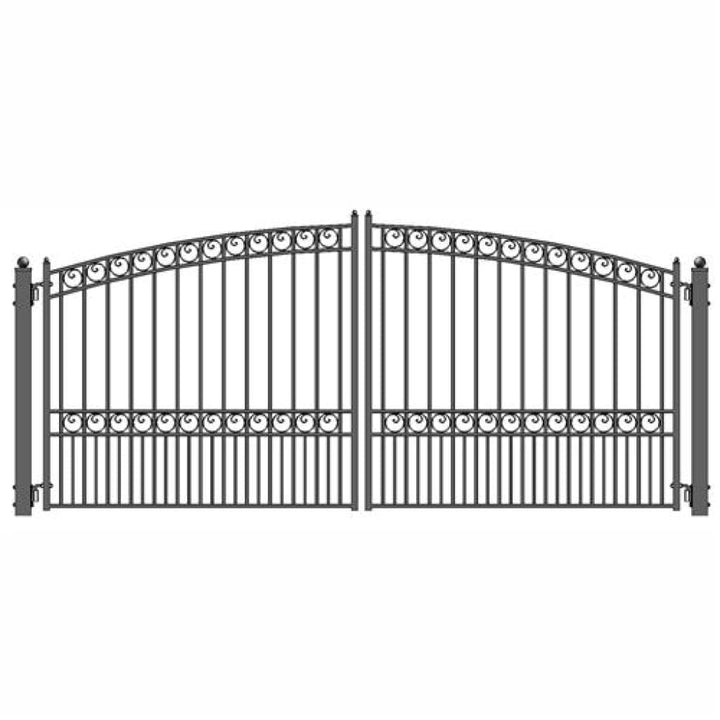 Aleko Steel Dual Swing Driveway Gate Paris Style 12 x 6 ft DG12PARD-AP