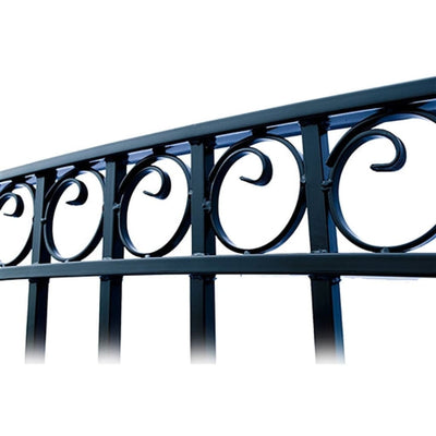 Aleko Steel Dual Swing Driveway Gate Paris Style 16 ft With Pedestrian Gate 4 ft SET16X4PARD-AP
