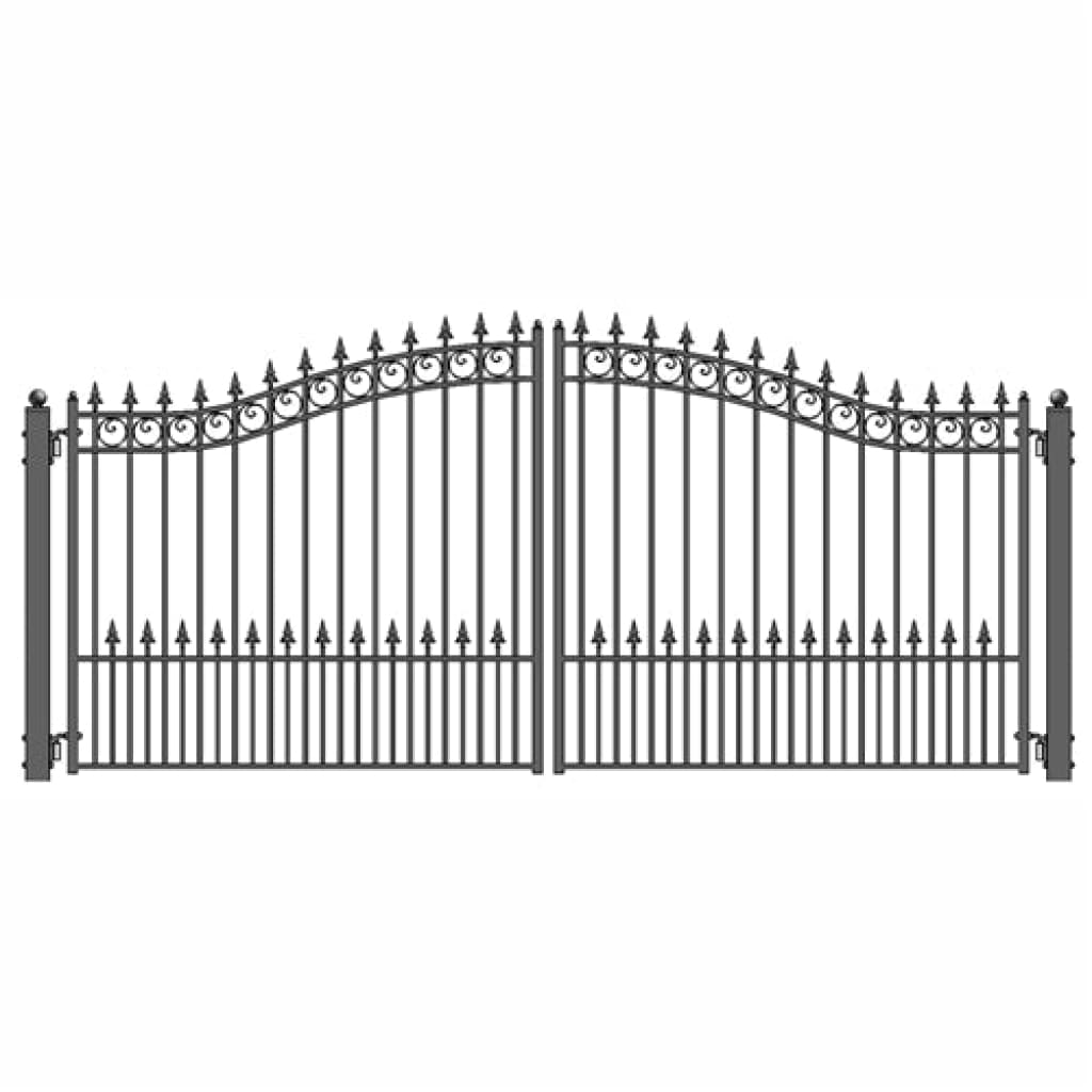 Aleko Steel Dual Swing Driveway Gate Prague Style 12 x 6 ft DG12PRAD-AP