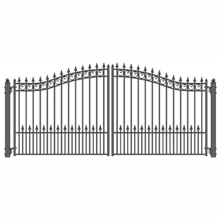 Aleko Steel Dual Swing Driveway Gate Prague Style 12 x 6 ft DG12PRAD-AP