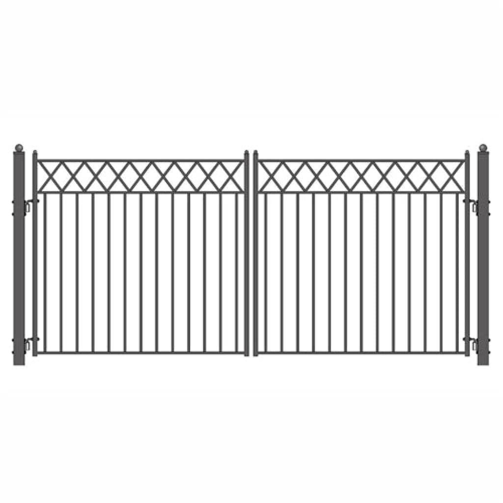 Aleko Steel Dual Swing Driveway Gate Stockholm Style 18 x 6 ft DG18STOD-AP