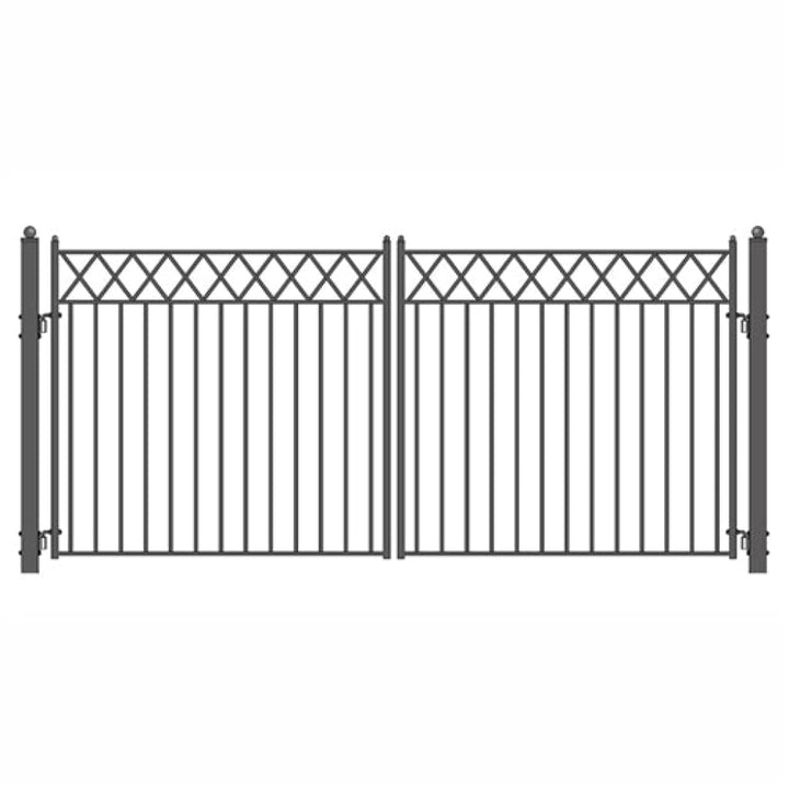 Aleko Steel Dual Swing Driveway Gate Stockholm Style 18 x 6 ft DG18STOD-AP