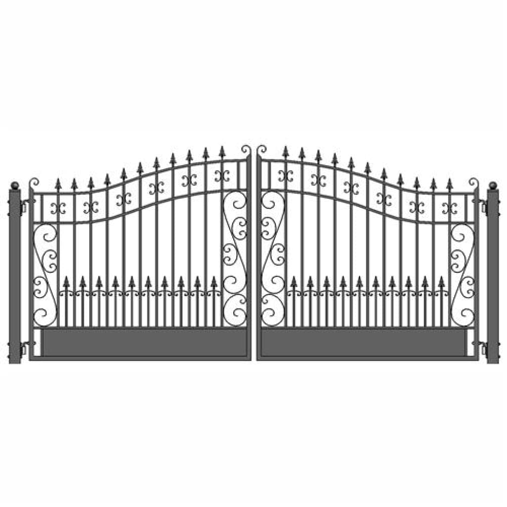 Aleko Steel Dual Swing Driveway Gate Venice Style 12 x 6 ft DG12VEND-AP