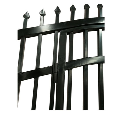 Aleko Steel Dual Swing Driveway Gate with Built-In Pedestrian Door VIENNA Style 12 x 7 Feet DGP12VIENNA-AP