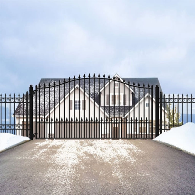 Aleko Steel Single Swing Driveway Gate Munich Style 12 x 6 ft DG12MUNSSW-AP