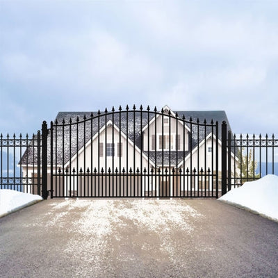 Aleko Steel Single Swing Driveway Gate Munich Style 18 x 6 ft DG18MUNSSW-AP