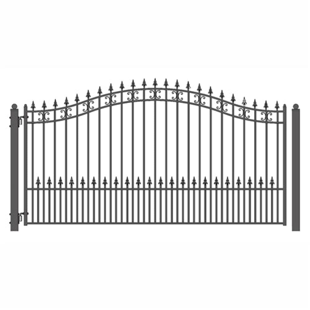 Aleko Steel Single Swing Driveway Gate ST.LOUIS Style 12 x 6 ft DG12SPTSSW-AP