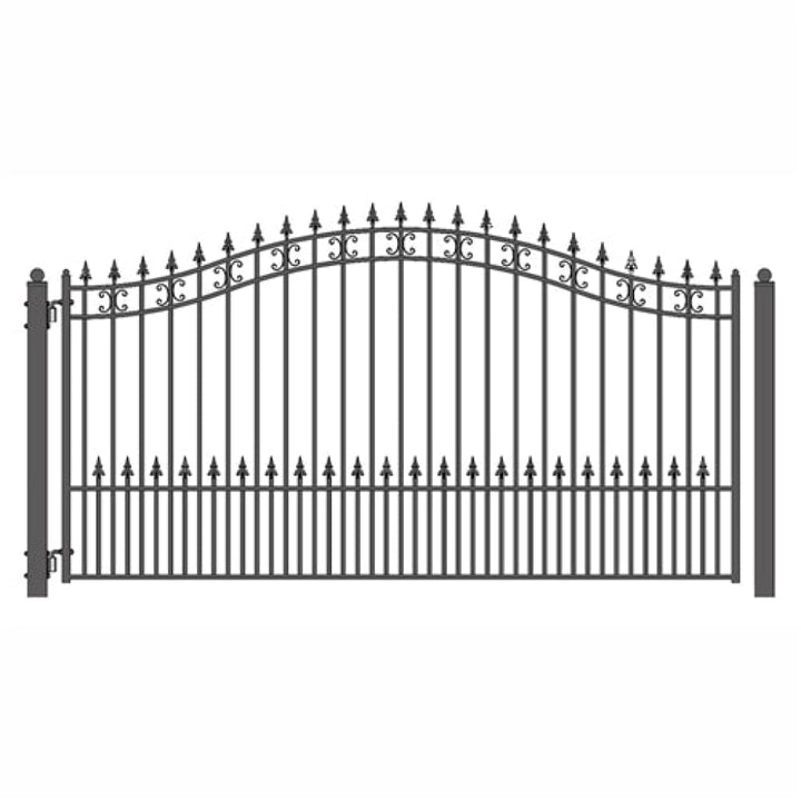 Aleko Steel Single Swing Driveway Gate ST.LOUIS Style 12 x 6 ft DG12SPTSSW-AP