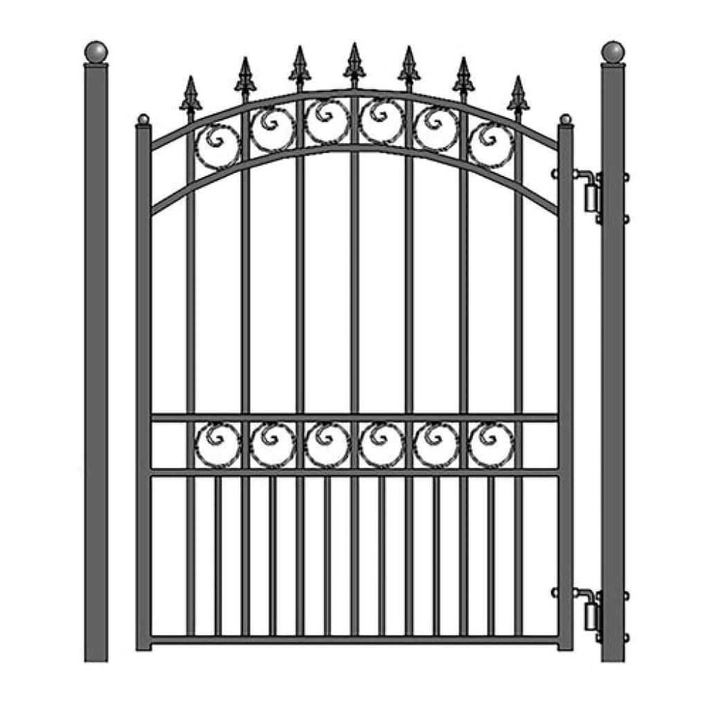 Aleko Steel Sliding Driveway Gate 12 ft with Pedestrian Gate 5 ft LONDON Style DG12LONSSLPED-AP