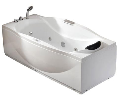 EAGO Left Drain Acrylic White Whirlpool Bathtub w Fixtures 6 ft. - AM189ETL-L
