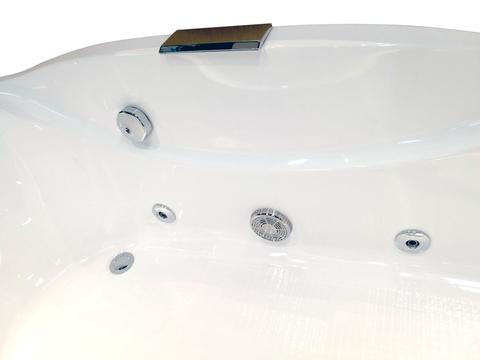 EAGO Right Drain Acrylic White Whirlpool Bathtub With Fixtures 6 ft. AM189ETL-R
