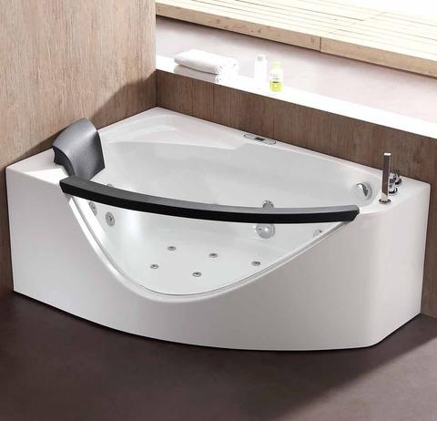 EAGO Clear Rounded Right Corner Acrylic Whirlpool Bathtub 5 ft. - AM198ETL-R