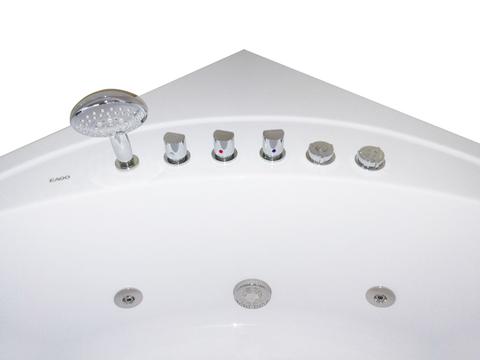 EAGO Rounded Modern Double Seat Corner Whirlpool Bath Tub with Fixtures 5 - AM200