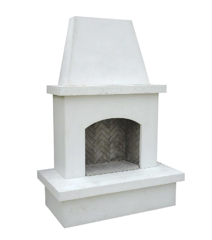 American Fyre Designs 040-11-A-WC-RBC 96 Inch Vented Free-Standing Outdoor Contractor's Model Fireplace - White Concrete