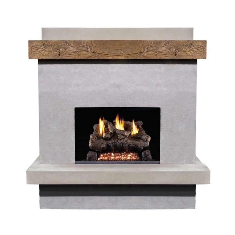 American Fyre Designs 060-CG-N-FO-RBC 68 1/2 Inch Vented Wall Mount Outdoor Brooklyn Smooth Fireplace - French Barrel Oak