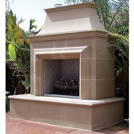 American Fyre Designs 123-20-N-WA-RBC 82 Inch Vent-Free Free-Standing Outdoor Reduced Cordova Fireplace, White Aspen, Key Value on the RIGHT/Gas