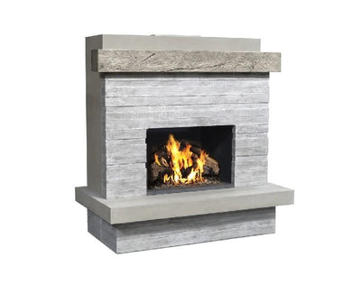 American Fyre Designs 150-CG-N-SP-RBC 68 1/2 Inch Vent-Free Wall Mount Outdoor Brooklyn Fireplace, Silver Pine, Key Value on the RIGHT/Gas