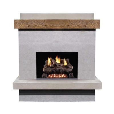 American Fyre Designs 160-CG-N-FO-LBC 68 1/2 Inch Vent-Free Wall Mount Outdoor Brooklyn Smooth Fireplace - French Barrel Oak