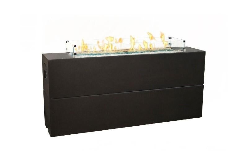 American Fyre Designs 215-WA-11-F8PC 32 Inch Tall Milan Linear Firetable with AWEIS Valve, White Aspen, Propane Gas