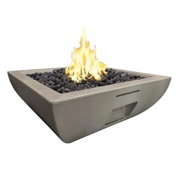 American Fyre Designs 430-CB-11-M6NC 36 Inch Bordeaux Square Fire Bowl, Cafe Blanco, Natural Gas