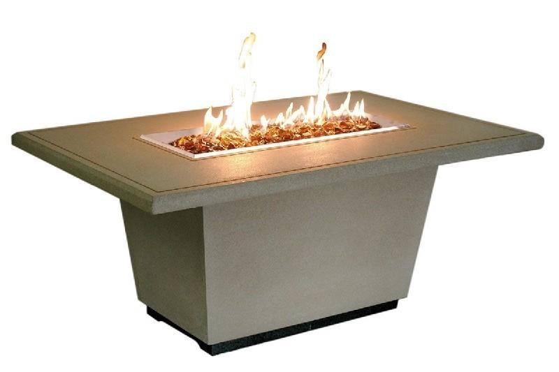 American Fyre Designs 635-BA-11-F4PC 24 Inch Cosmopolitan Rectangle Firetable with AWEIS Valve, Black Lava, Propane Gas