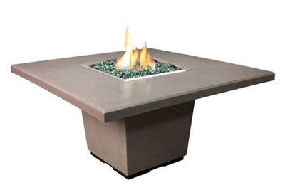American Fyre Designs 642-BA-FO-M6NC Reclaimed Wood 29 Inch Cosmo Square Dining Firetable, French Barrel Oak, Natural Gas