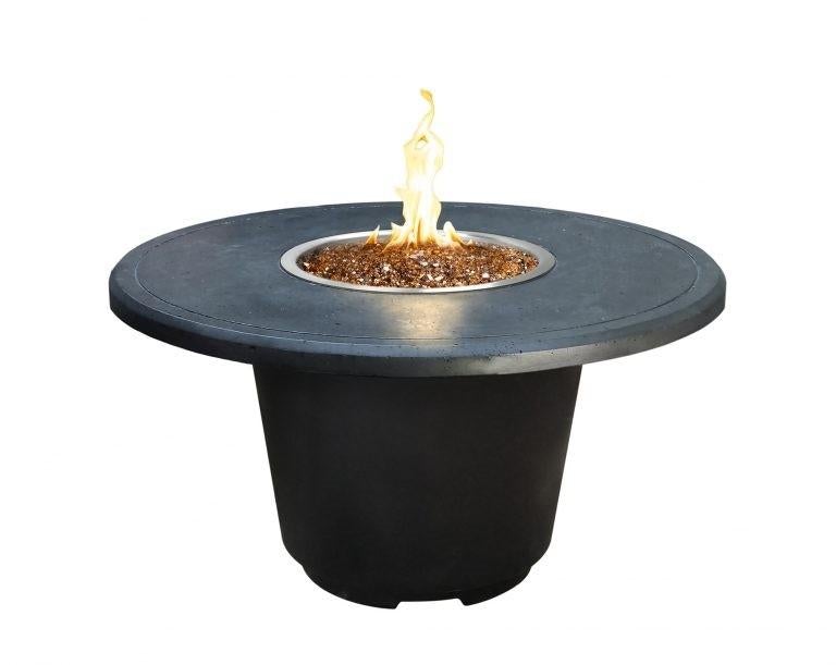 American Fyre Designs 645-BA-11-F2NC 24 Inch Cosmopolitan Round Firetable with AWEIS Valve - Black Lava