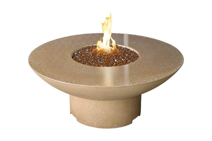 American Fyre Designs 653-BA-11-M2NC 20 Inch Round Lotus Firetable, Black Lava, Natural Gas