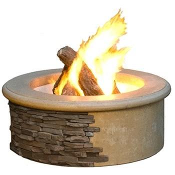American Fyre Designs 685-CB-11-M6PC 39 Inch Round Contractor's Model Firepit, Cafe Blanco, Propane Gas