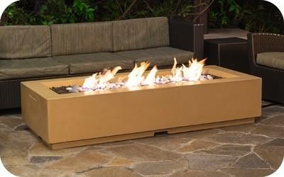 American Fyre Designs 688-BA-11-M8NC 72 Inch Louvre Long Rectangle Firepit, Black Lava, Natural Gas