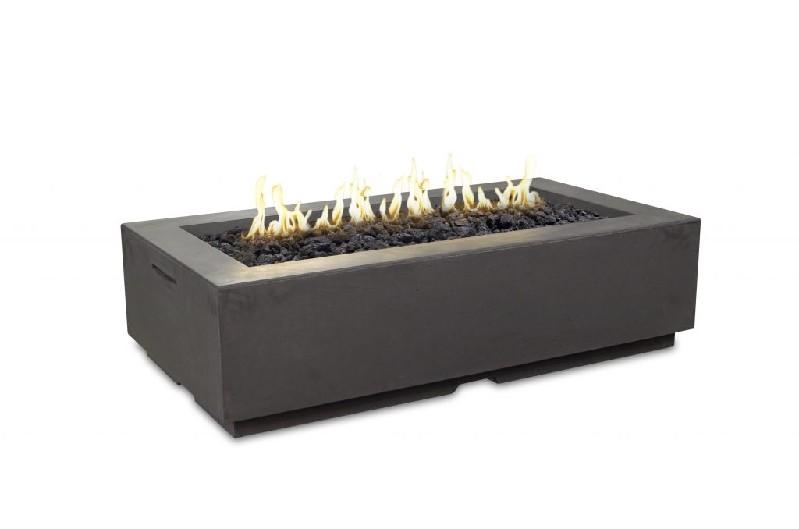 American Fyre Designs 689-CB-11-M7NC 56 Inch Louvre Rectangle Firepit, Cafe Blanco, Natural Gas