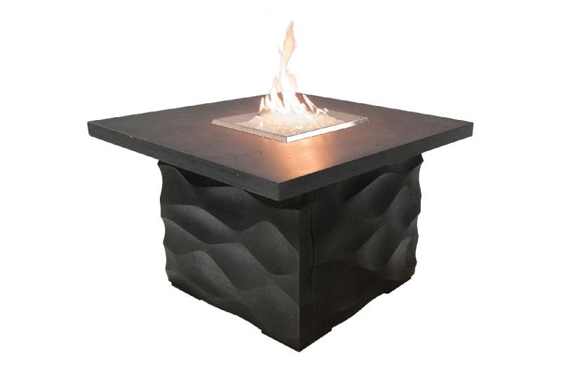 American Fyre Designs 725-CG-11-M2PC 24 Inch Voro Square Firetable, Concrete Grey, Propane Gas