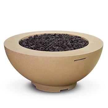 American Fyre Designs 731-BA-11-M6NC 48 Inch Round Fire Bowl, Black Lava, Natural Gas