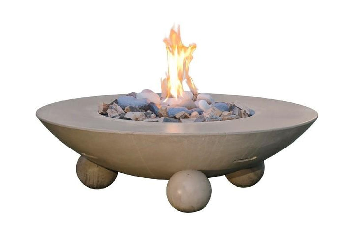 American Fyre Designs 744-SM-11-M6NC 16 Inch Versailles Round Firetable with Ball Feet, Smoke, Natural Gas