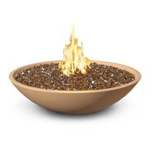 American Fyre Designs 752-BA-11-M6PC 40 Inch Marseille Round Fire Bowl, Black Lava, Propane Gas