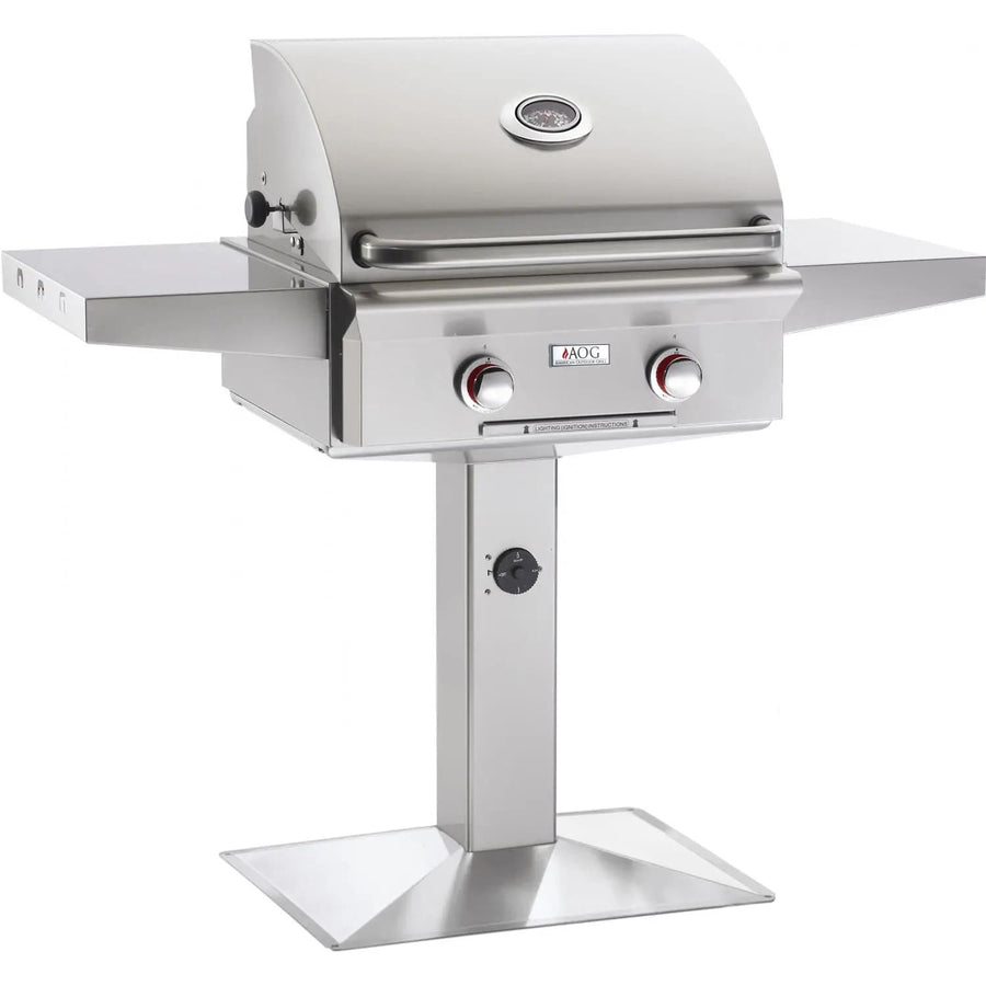 American Outdoor Grill 24" T-Series 2-Burner Freestanding Propane Gas Grill on Pedestal (24PPT-00SP)