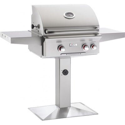American Outdoor Grill 24" T-Series Freestanding 2-Burner Natural Gas Grill on Pedestal with Rotisserie & Back Burner (24NPT)