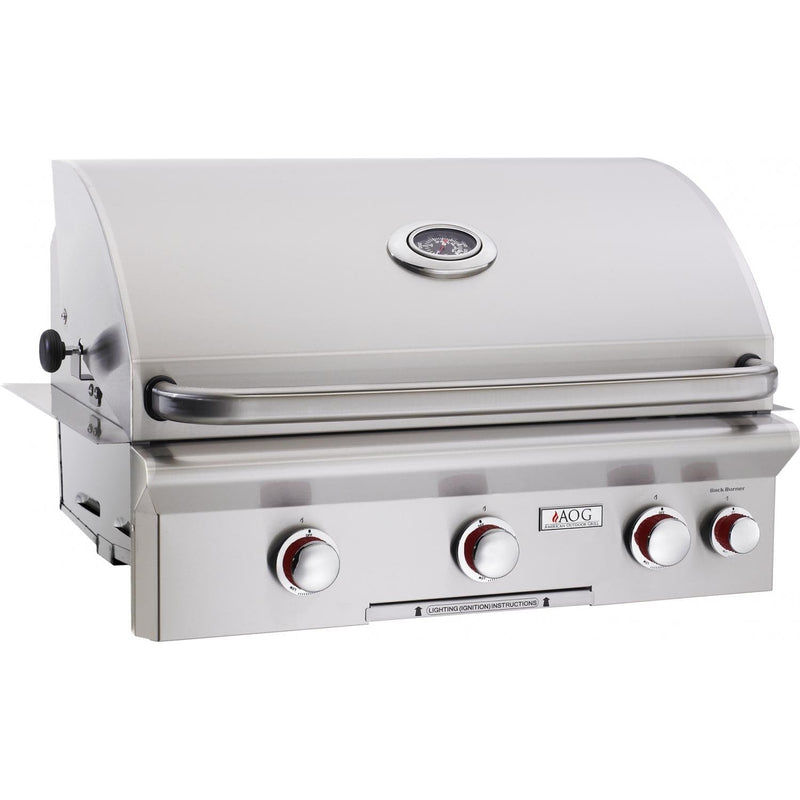 American Outdoor Grill 30" T-Series 3-Burner Built-In Natural Gas Grill with Rotisserie & Back Burner (30NBT)