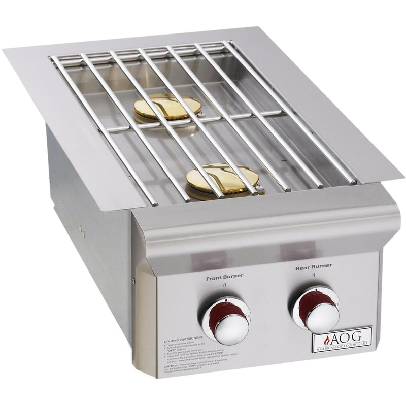 American Outdoor Grill T-Series Built-In Double Natural Gas Side Burner with 25,000 BTU&
