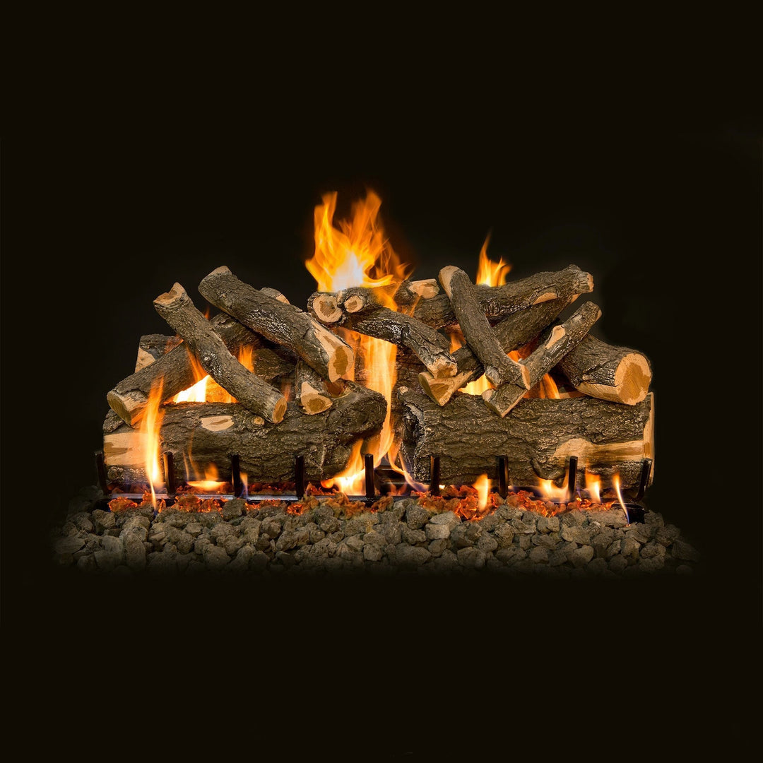 Arizona Weathered Oak Charred Vented Gas Logs with Dual Burner