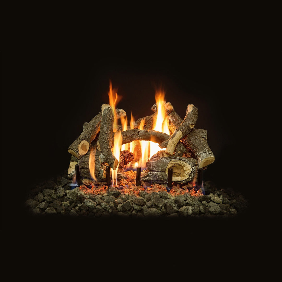 Arizona Weathered Oak Charred Vented Gas Logs with Dual Burner