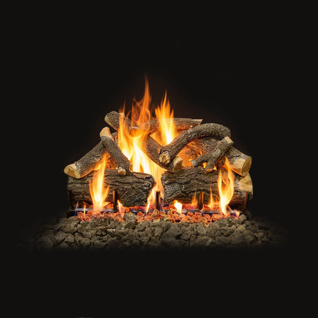 Arizona Weathered Oak Charred Vented Gas Logs with Dual Burner