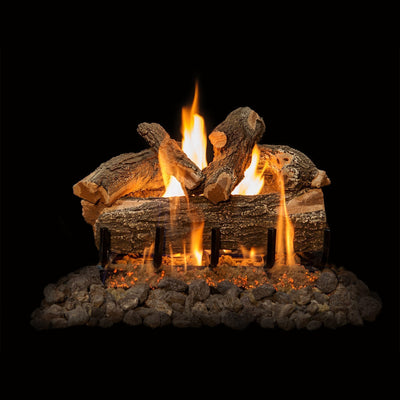 Arizona Weathered Oak Vented Gas Logs with Burner