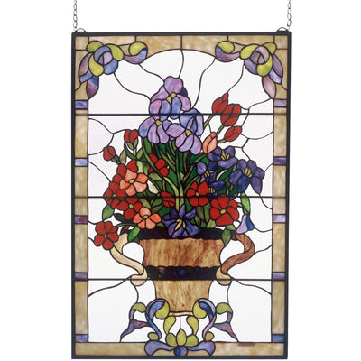 Meyda Tiffany 36"H x 24"W Floral Arrangement Stained Glass Window