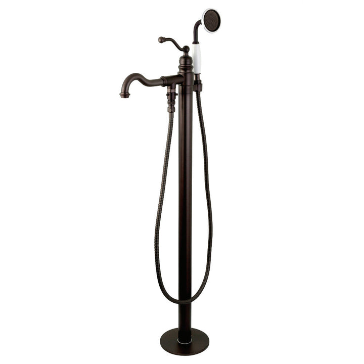 Kingston Brass KS7131ABL English Country Freestanding Tub Faucet with Hand Shower,